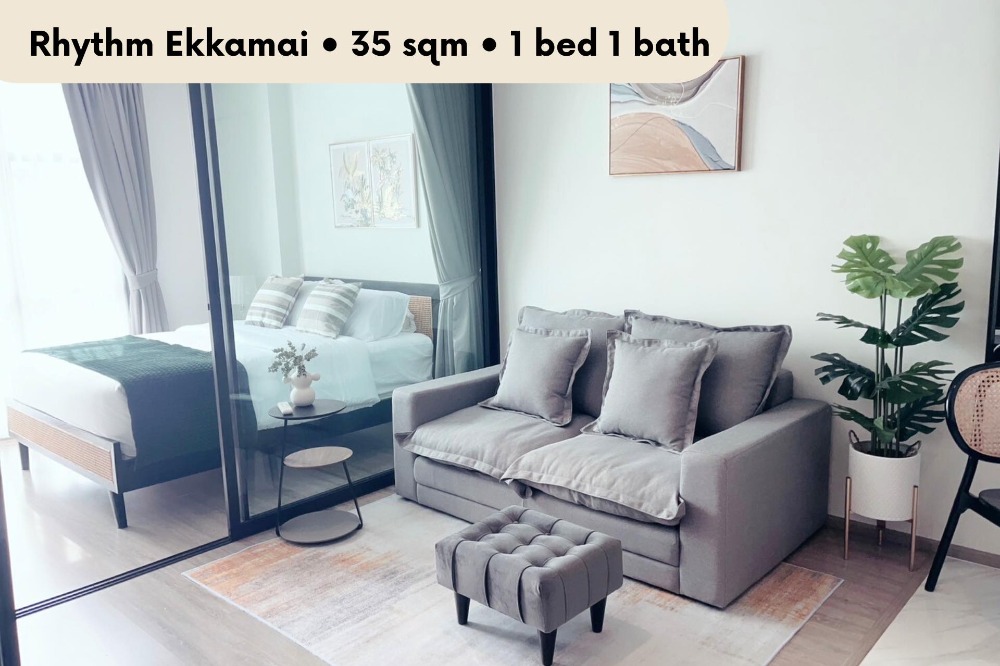 For RentCondoSukhumvit, Asoke, Thonglor : Condo for rent, Rhythm Ekkamai, ready to move in. If interested, contact Line @goodmanpro or call 0999029192.