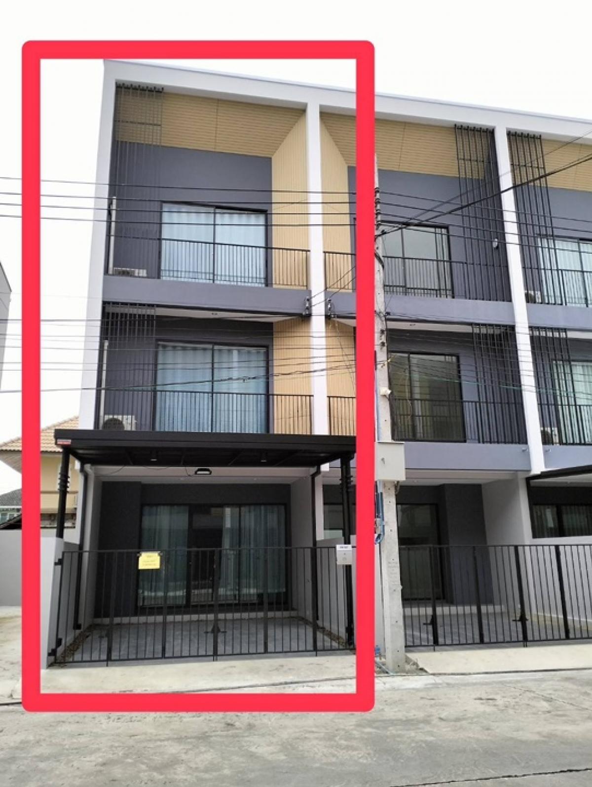 For RentTownhomeMin Buri, Romklao : 🏠🩷Brand new house for rent, Nalin Avenue Plus Ramintra-Minburi Village, 3-storey townhouse, new house