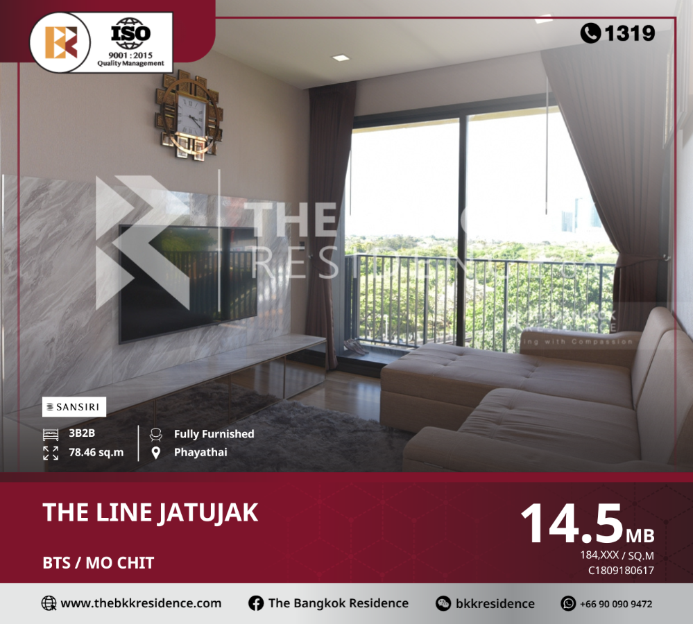 For SaleCondoSapankwai,Jatujak : The Line Jatujak-Mochit Design your own life With the speed of transportation, near BTS Mo Chit