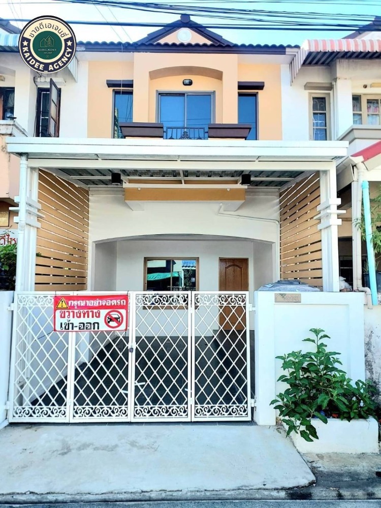 For SaleTownhomeNawamin, Ramindra : 2-story townhouse, KC Cluster Village, KC 7, Fashion Island, Hathairat, Chatuchot Expressway. Pink Line  Suvarnabhumi Airport, Maruay Market, near Watsakorn-Hathaimit Wholesale Market. Nawamin Rachuthit School, Sarasas Saimai Nimitmai School