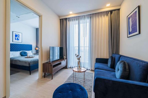 For RentCondoRama9, Petchburi, RCA : For rent " One 9 Five " Clearly divided rooms, large rooms, luxury condo in the heart of Rama 9