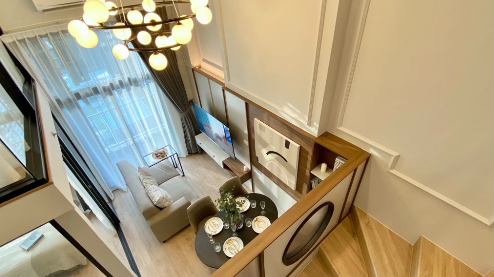 For RentCondoRama9, Petchburi, RCA : IDAS119 For rent, Ideo Rama 9-Asok, 33rd floor, city view, 52 sq m, Duplex type 2 bedrooms, 1 bathroom, 48,000 baht. 064-959-8900