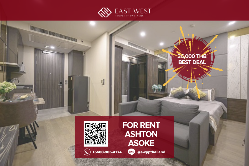For RentCondoSukhumvit, Asoke, Thonglor : ✨🔥 Ashton Asoke 🔥✨ Modern 1 Bedroom Condo 🛏 1 Bed, 🛁 1 Bath, 35 sq.m, Price Negotiable! - Prime Asoke Location