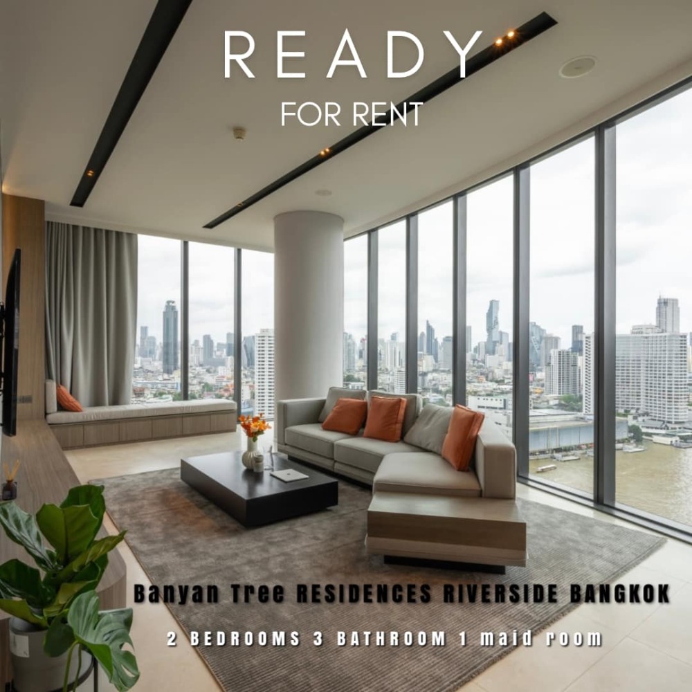 For RentCondoWongwianyai, Charoennakor : For Rent, Banyan Tree Residences Riverside Bangkok, 178.64 sqm, 2 Bedroom, 3 Bathroom, 18th floor
