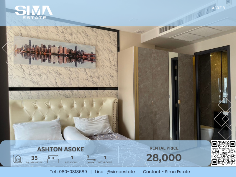 For RentCondoSukhumvit, Asoke, Thonglor : For rent ☁️Ashton Asoke☁️Beautiful room, complete electrical appliances, ready to move in☀️