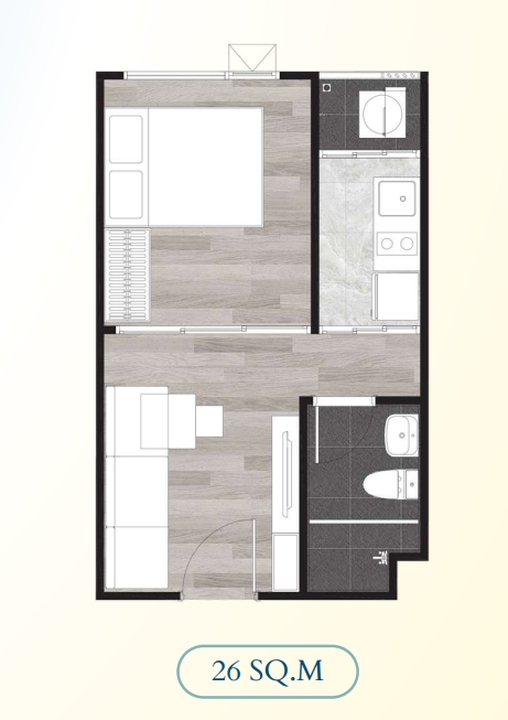 Sale DownCondoSamut Prakan,Samrong : Urgent sale, down payment, good location (1608), south view, good wind! Origin Plug & Play Srinakarin, 1 bedroom, size 26.28 sq m.