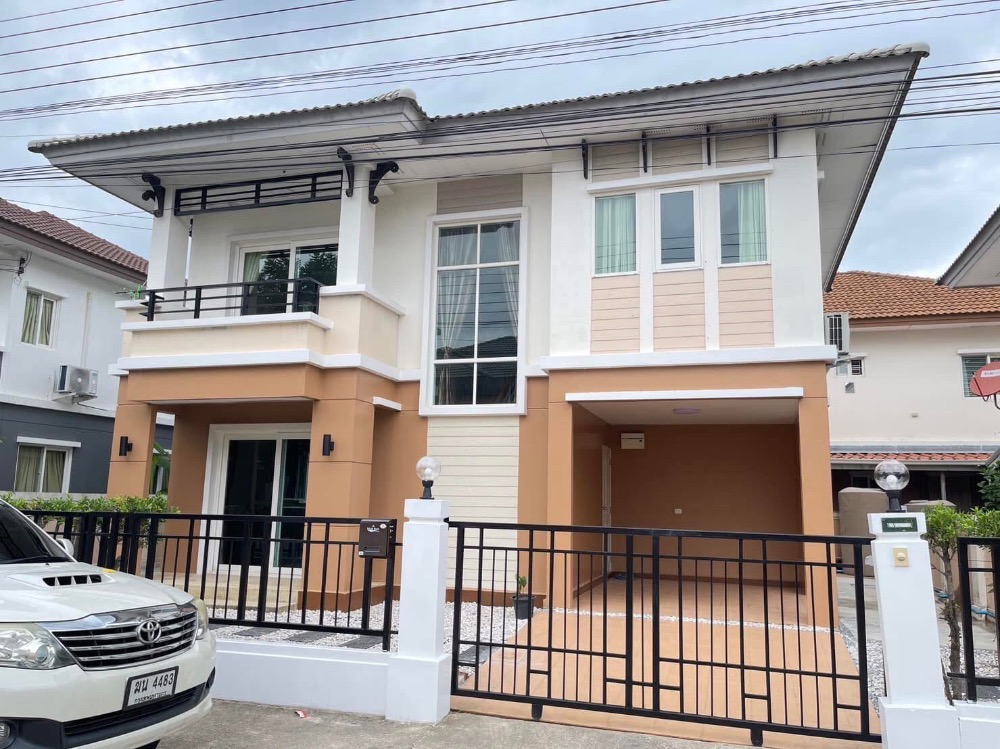 For RentHouseSamut Prakan,Samrong : Single house for rent, Pruksa Ville Village 19, Bangna Km.10, fully furnished, near Mega Bangna, Market Village Suvarnabhumi