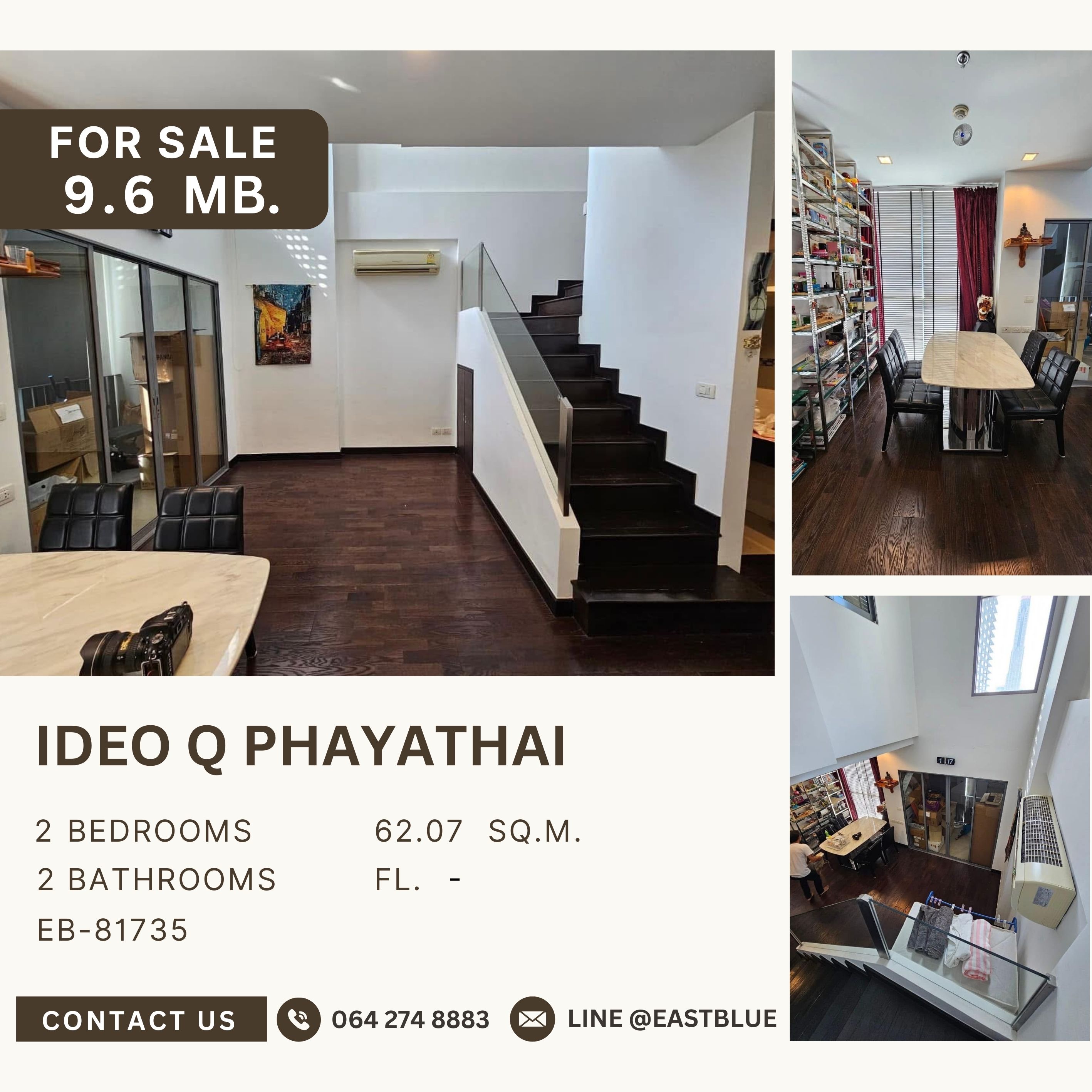 ขายคอนโดราชเทวี พญาไท : ราคาจริงรวมค่าใช้จ่ายแล้วคอนโด Ideo Q พญาไท 2 ห้องนอน ใกล้ BTS เริ่ม 9.5 ล้าน! ชีวิตสะดวก ใกล้สยาม-อนุสาวรีย์ชัย บรรยากาศดี ฟรีสิ่งอำนวยความสะดวกครบ!