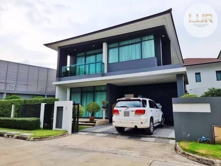 For RentHousePattanakan, Srinakarin : Single house for rent, Setthasiri, Krungthep Kreetha, corner house, 4 bedrooms, 3 bathrooms, usable area 193 sq m., 120,000 baht/month