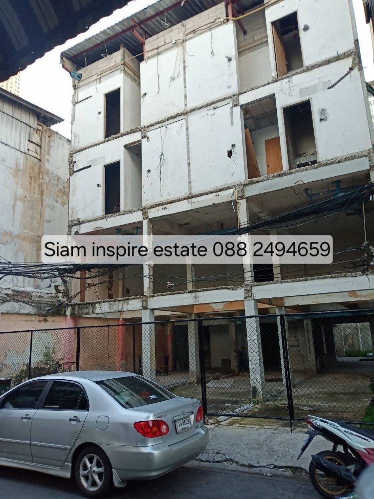 For SaleShop HouseRatchathewi,Phayathai : Land for sale 80 sq.w. with building structure, 4-storey front building, 5-storey back building, adjacent to each other, wall on the left/right side, not adjacent to anyones wall, located in Pratunam Alley