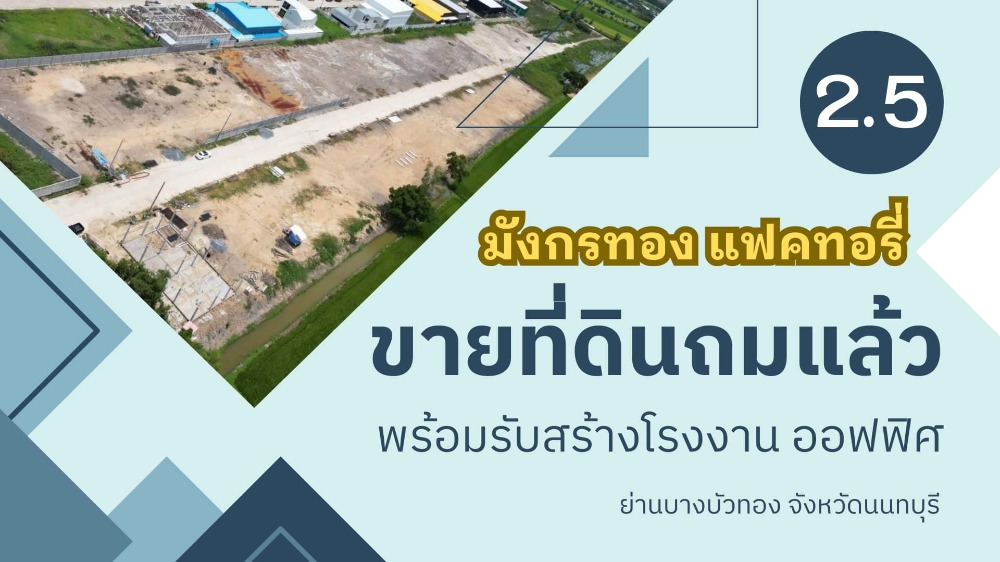 ขายที่ดินนนทบุรี บางใหญ่ บางบัวทอง : ขายที่ดินจัดสรร ที่ดินติดถนนใหญ่ ย่านบางบัวทอง นนทบุรี 340
