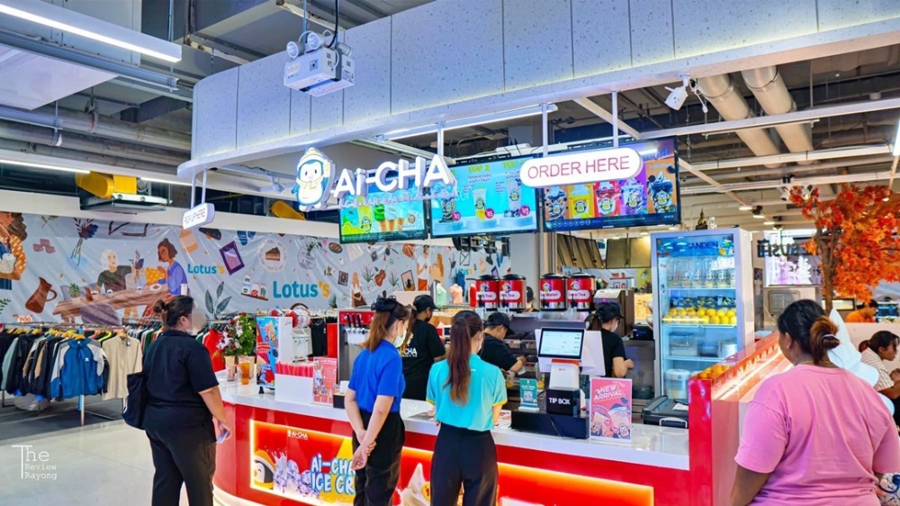 เซ้งร้านค้า/ตลาดนัดระยอง : เซ้งร้าน ชานมไข่มุก-ไอศครีม (Ai-CHA) โลตัสแกลง ระยอง เยื้องร้านเชสเตอร์กริล เครื่องจักรพร้อมวัตถุดิบ