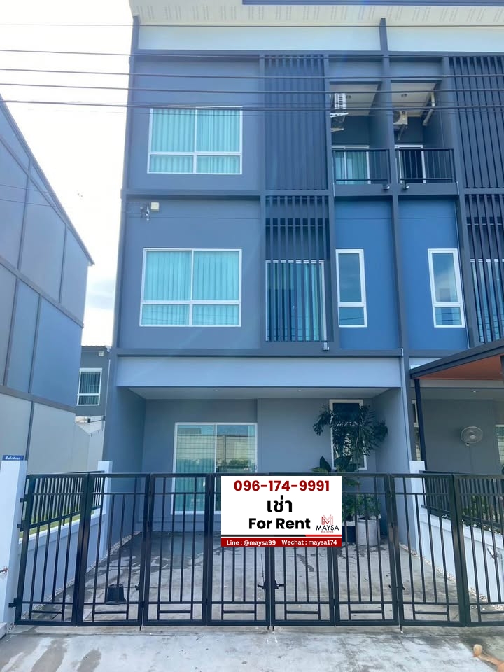 ให้เช่าบ้านลาดกระบัง สุวรรณภูมิ : 🏡  ให้เช่าพรีเมี่ยมทาวน์โฮม 3 ชั้น สัมมากร อเวนิวสุวรรณภูมิ เดือนละ 23000 บาท 🚅 ใกล้แอร์พอร์ตลิงก์ สถานีลาดกระบังเพียง 3.5 กิโลเมตร เท่านั้น บ้านว่างพร้อมเข้าอยู่ ✅✅