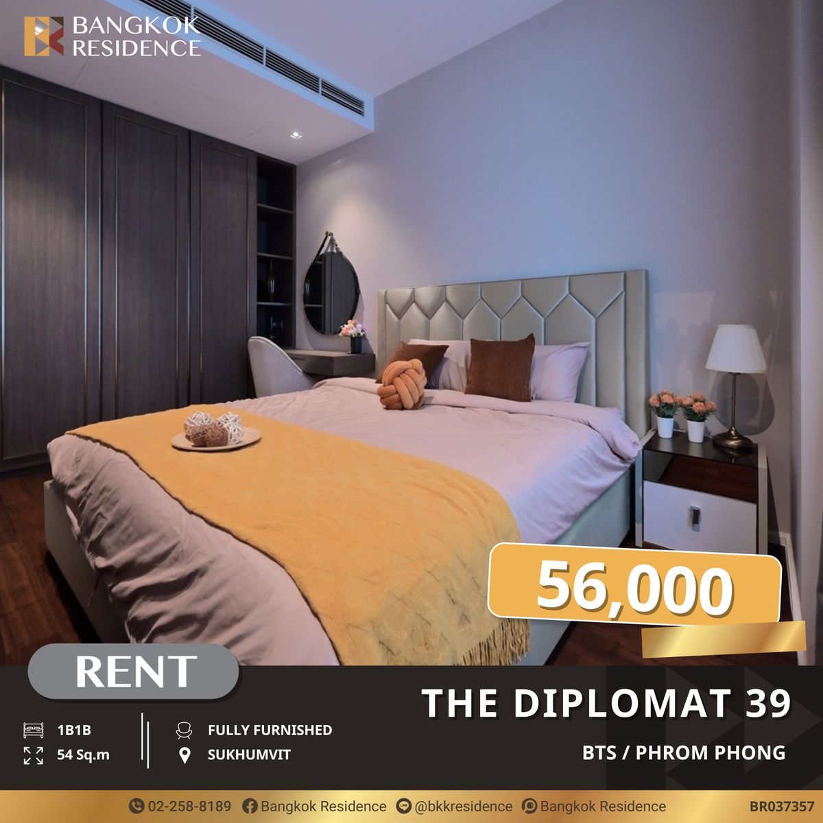 For RentCondoSukhumvit, Asoke, Thonglor : Luxury 1 Bedroom at The Diplomat 39, Ready-to-Move-In, Near BTS Phrom Phong