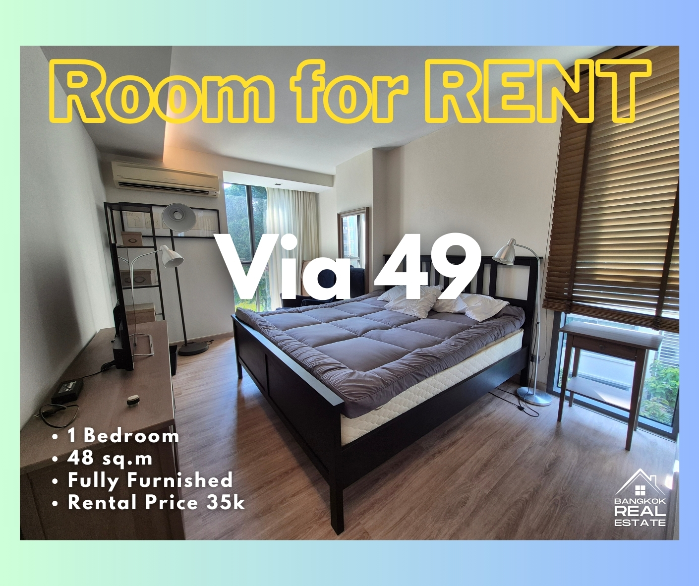 For RentCondoSukhumvit, Asoke, Thonglor : Via 49⭐Low Rise Condo⭐1 Bedroom⭐50 Sq.m⭐Sukhumvit 49⭐BTS Thonglor