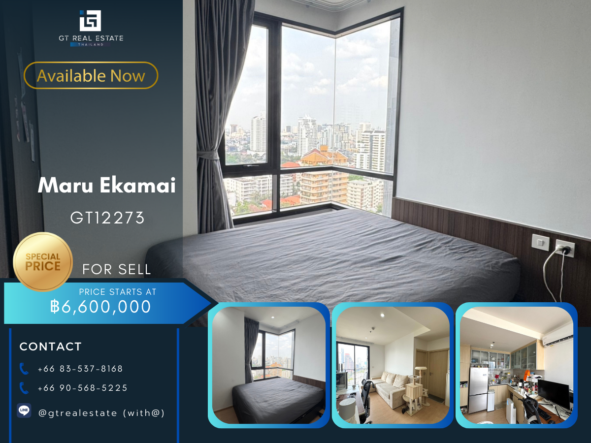 For SaleCondoSukhumvit, Asoke, Thonglor : Maru Ekamai Condo, beautiful room, complete furniture