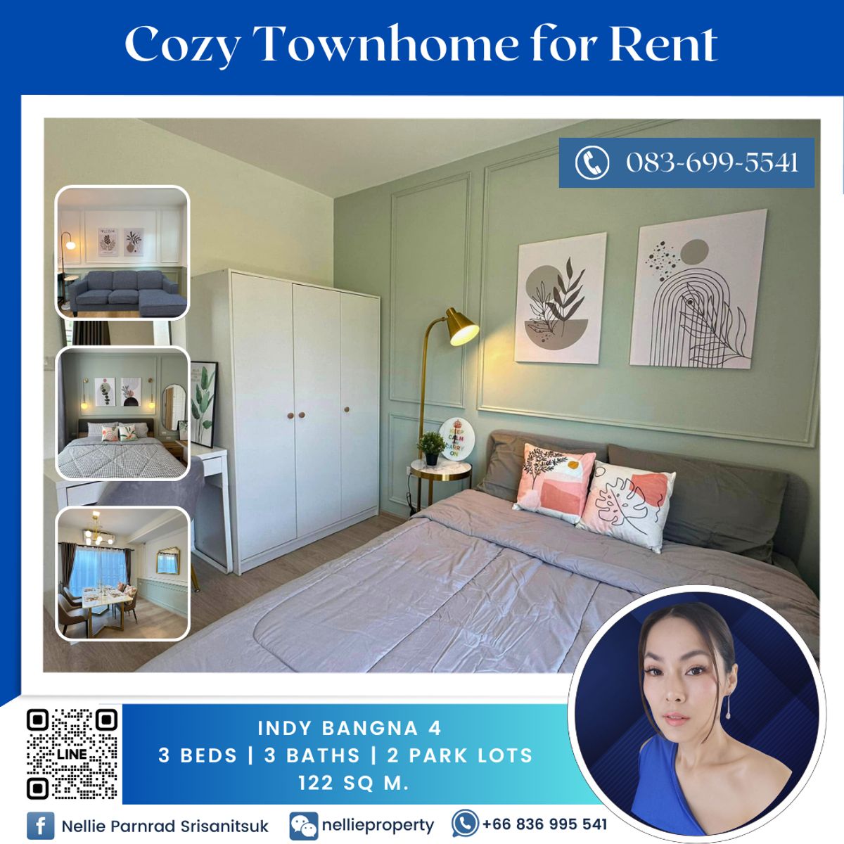 For RentTownhomeBangna, Bearing, Lasalle : 🏡 Luxury townhome near Concordian International School 🚶‍♂️ Indy 4 Bangna km 7 🌟 Prime Location 🌟