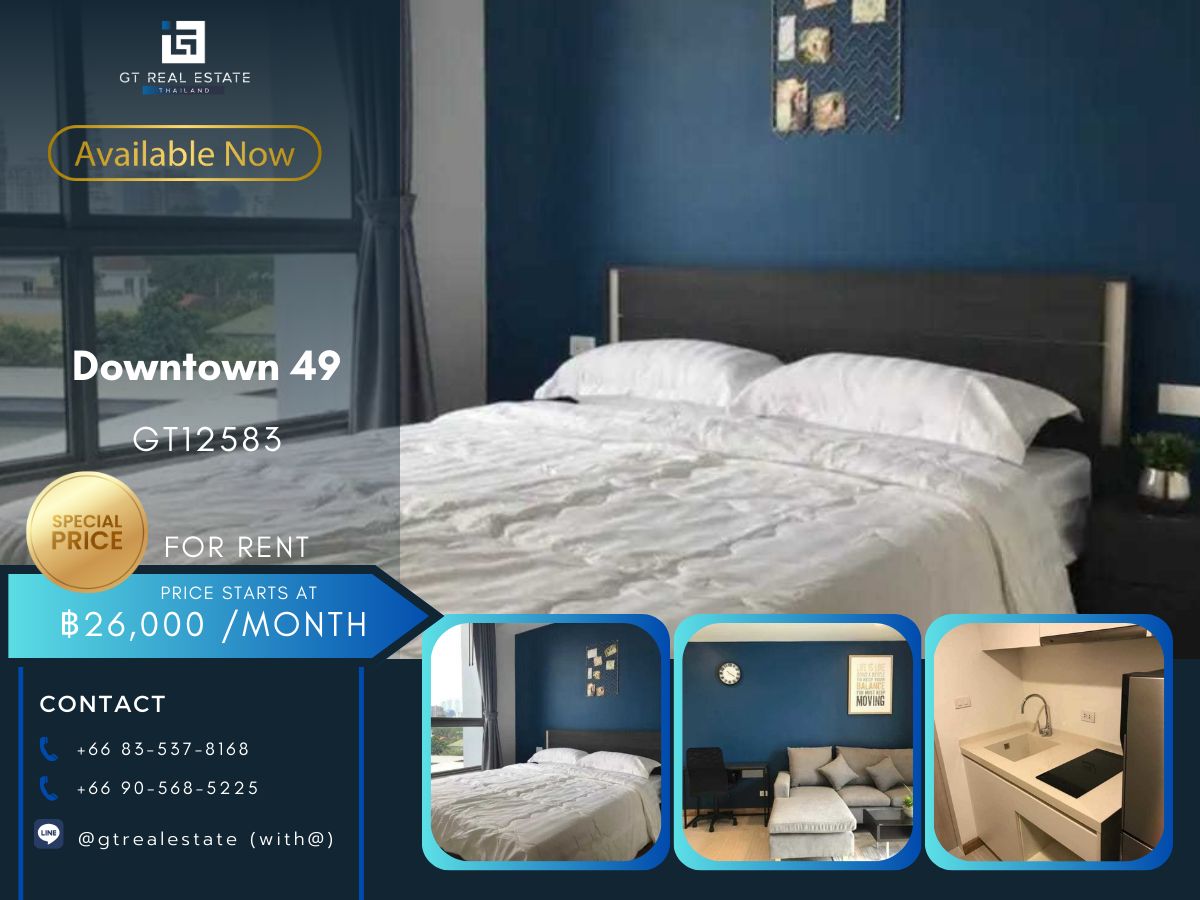 ให้เช่าคอนโดสุขุมวิท อโศก ทองหล่อ : คอนโด Downtown 49 ห้องสวย เฟอร์นิเจอร์ครบ พร้อมเช่าอยู่