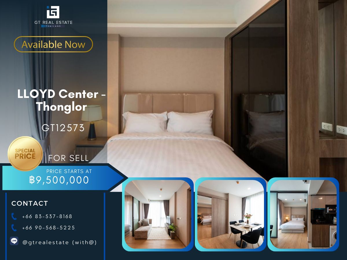 For SaleCondoRama9, Petchburi, RCA : Condo Lloyd Center - Thonglor, beautiful room, complete furniture, ready for sale
