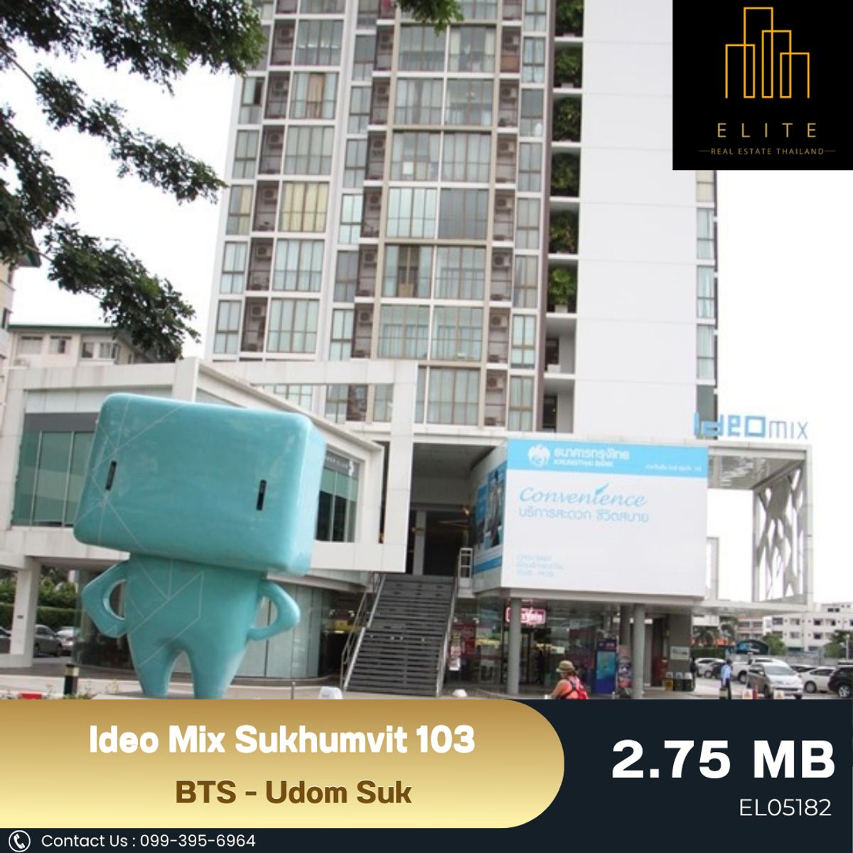 For SaleCondoOnnut, Udomsuk : ✨ The room is ready to serve At a light price 💯 High floor, corner room, wide view Enjoy the color of Bangkok that never sleeps 🎉