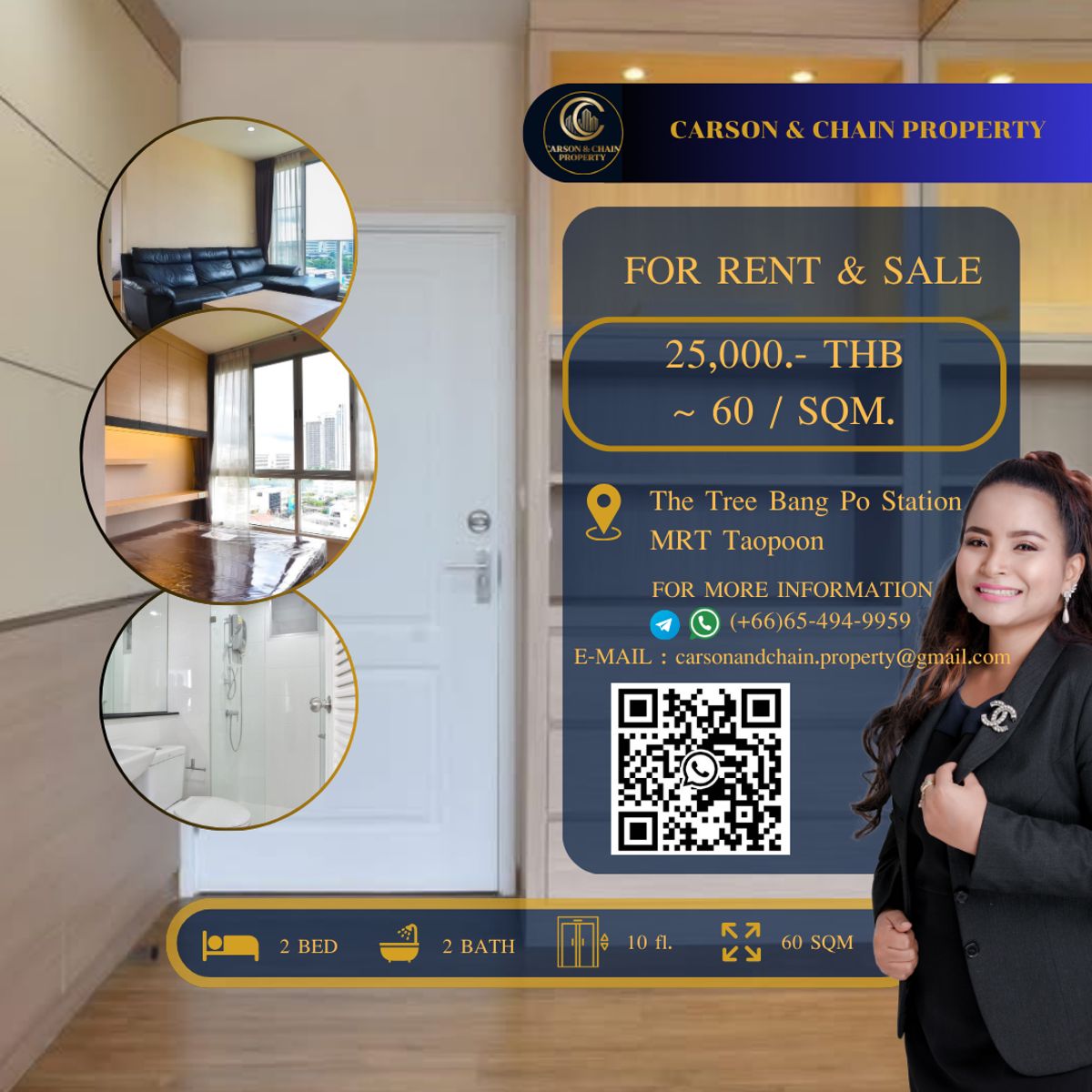 For RentCondoBang Sue, Wong Sawang, Tao Pun : The Tree Bang Po Station