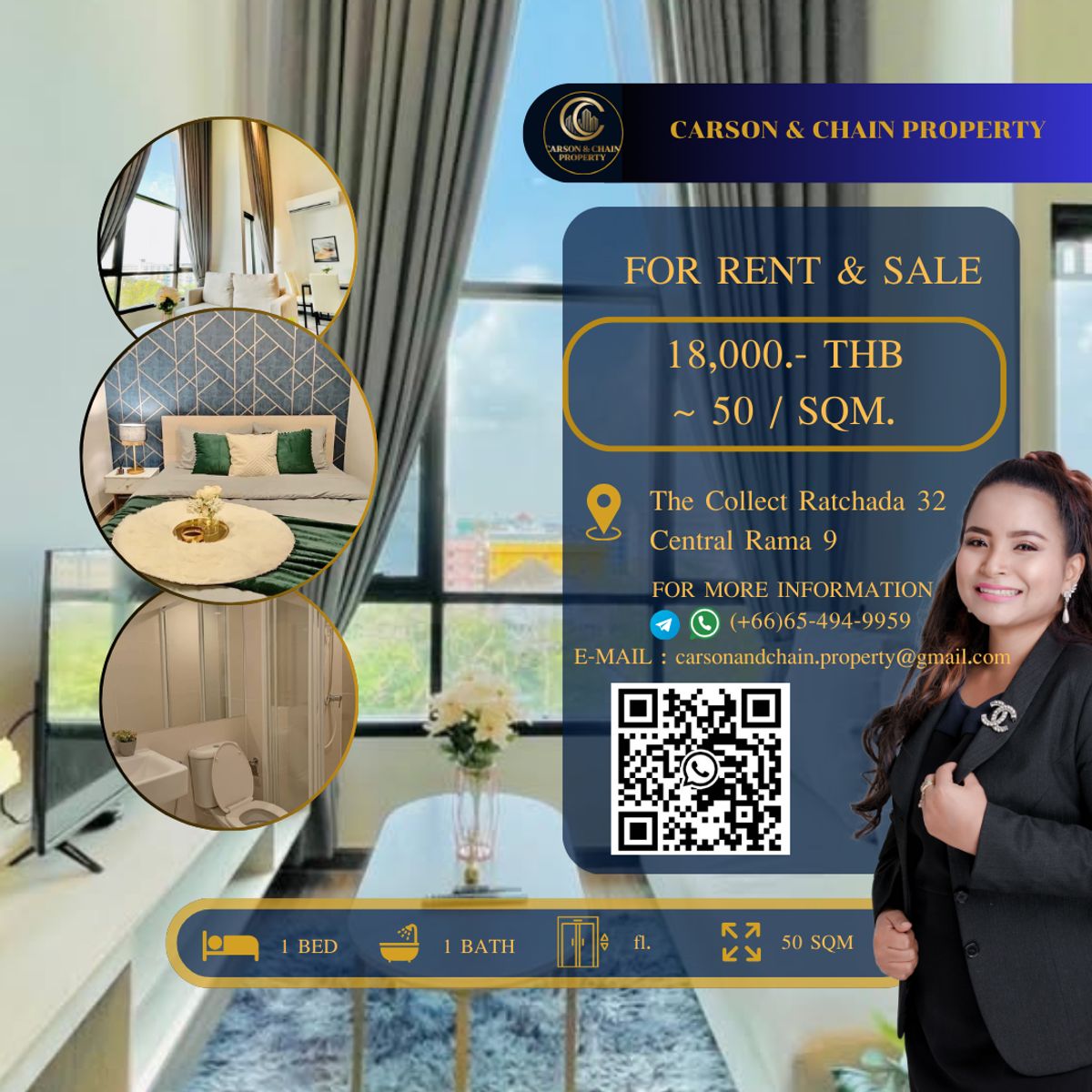 ให้เช่าคอนโดรัชดา ห้วยขวาง : The Collect Ratchada 32 