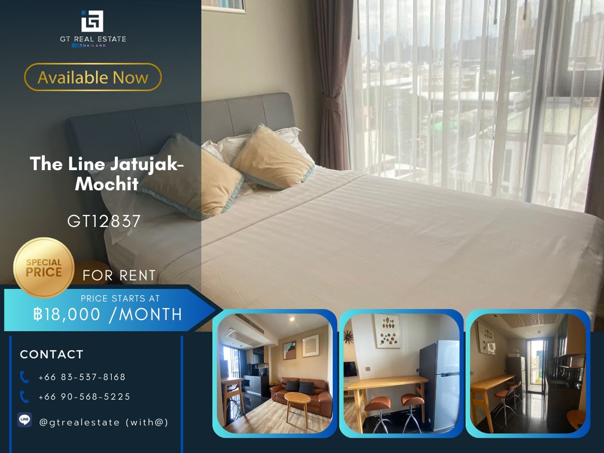 For RentCondoSapankwai,Jatujak : The Line Jatujak-Mochit Condo is convenient to travel near BTS. Complete furniture Ready to stay immediately 
 
