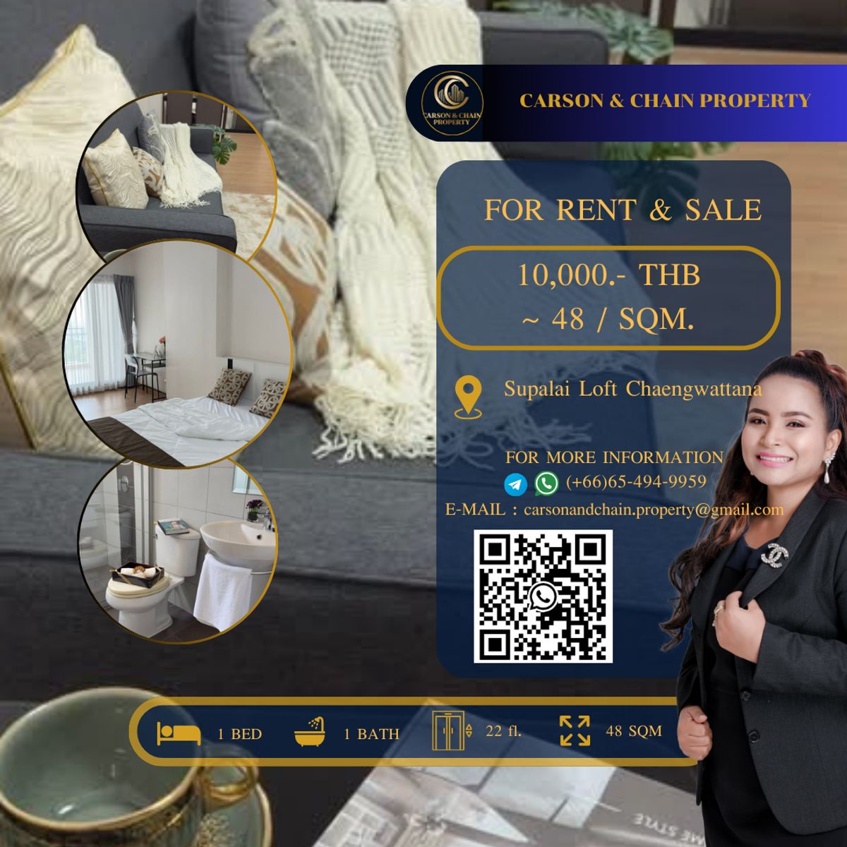 For RentCondoChaengwatana, Muangthong : Supalai Loft Chaengwattana