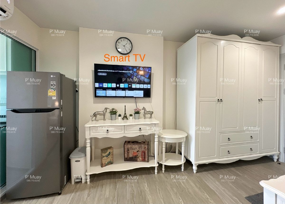 For RentCondoBang Sue, Wong Sawang, Tao Pun : ✅ Ready to stay ✅ Book for rent. Beautiful room 🅰️ Vintage style, complete view. 📍 There is a front washing machine, front 9 kg.