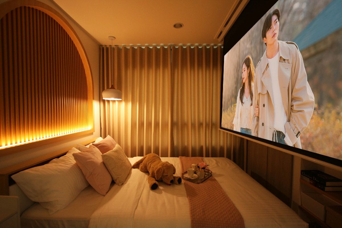 ขายคอนโดพัฒนาการ ศรีนครินทร์ : พักผ่อนแบบนางเอกซีรีส์ 💫 ละมุนแบบ K-style ลักชูแบบ Parisian glam พร้อม Theatre ส่วนตัวในห้องนอน! LPN อ่อนนุช พัฒนาการ ตกแต่งใหม่ เฟอร์ครบจบพร้อมอยู่!