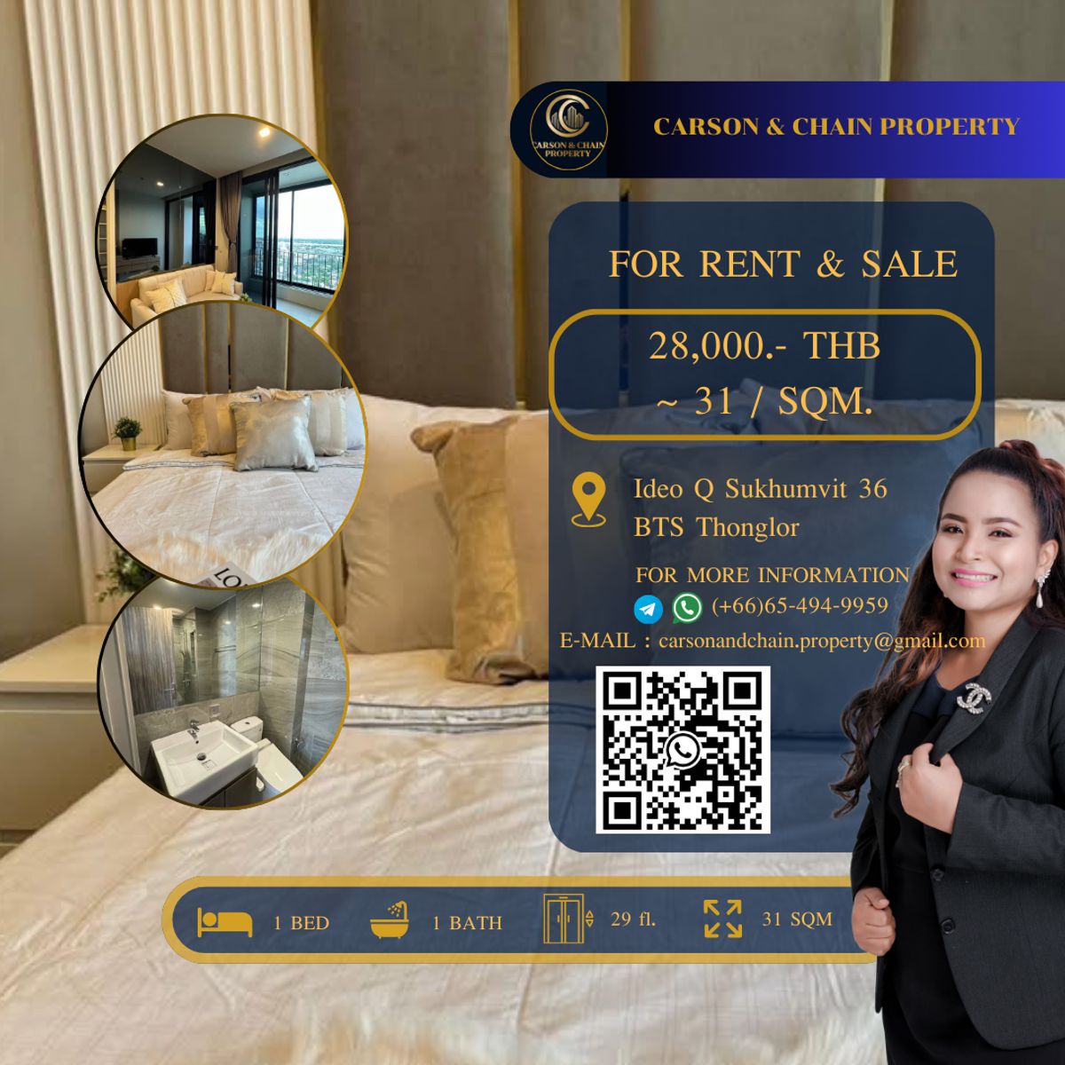 For RentCondoSukhumvit, Asoke, Thonglor : Ideo Q Sukhumvit 36