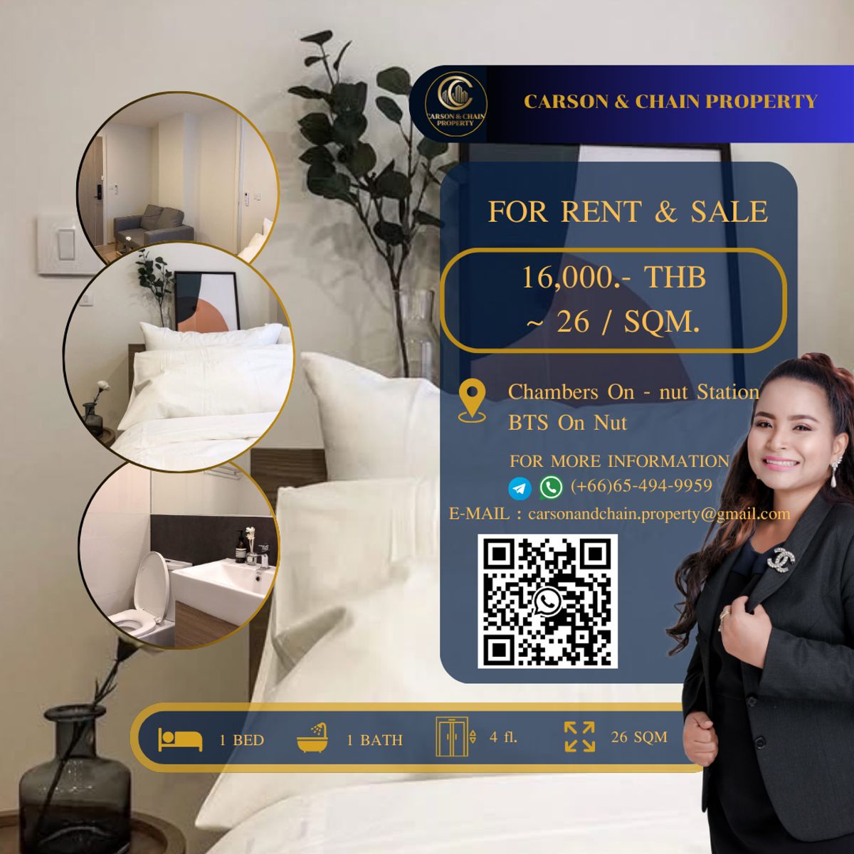 For RentCondoOnnut, Udomsuk : Chambers on - Nut Station