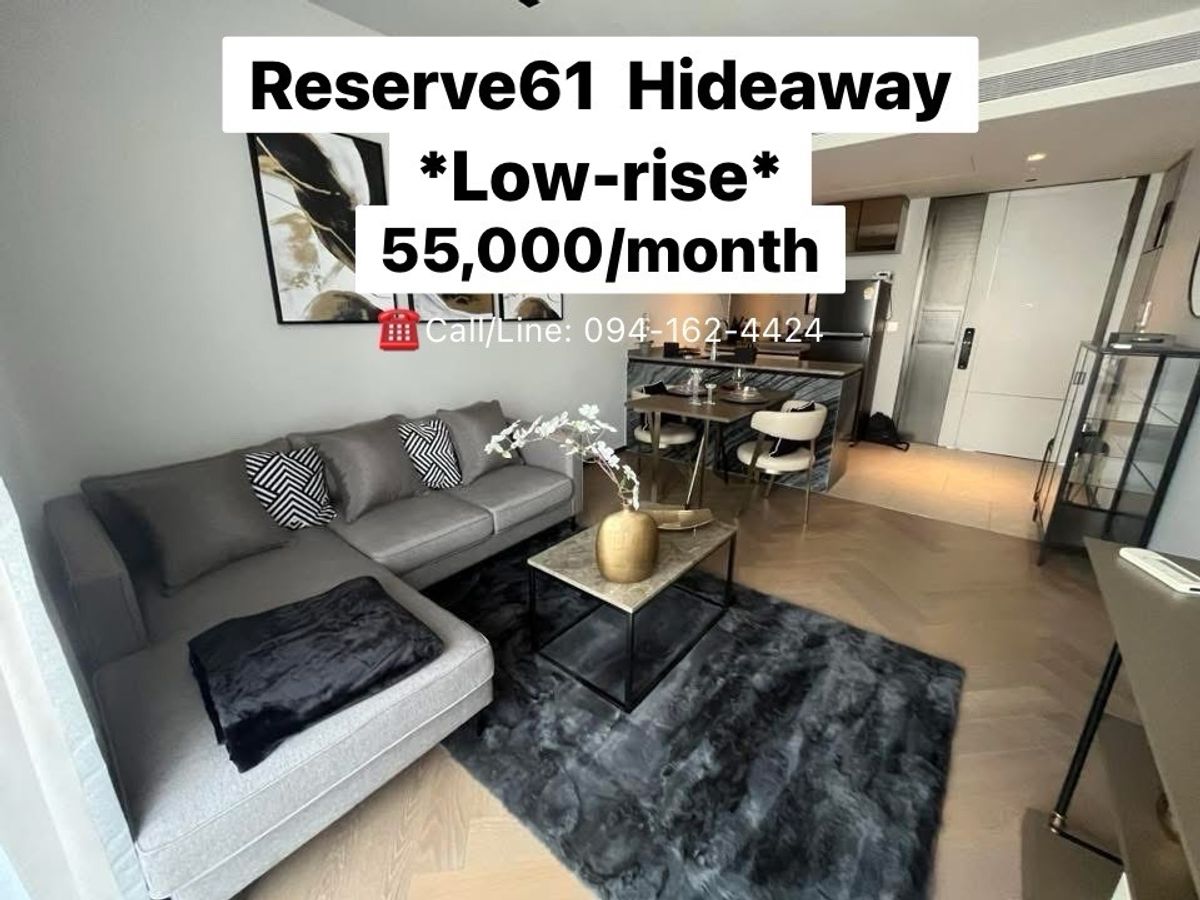 For RentCondoSukhumvit, Asoke, Thonglor : Luxury Low-Rise @ekkamai ,, The Reserve Hideaway Sukhumvit 61 ,, RENT 60,000/Mo ☎️Tel/Line: 0941624424