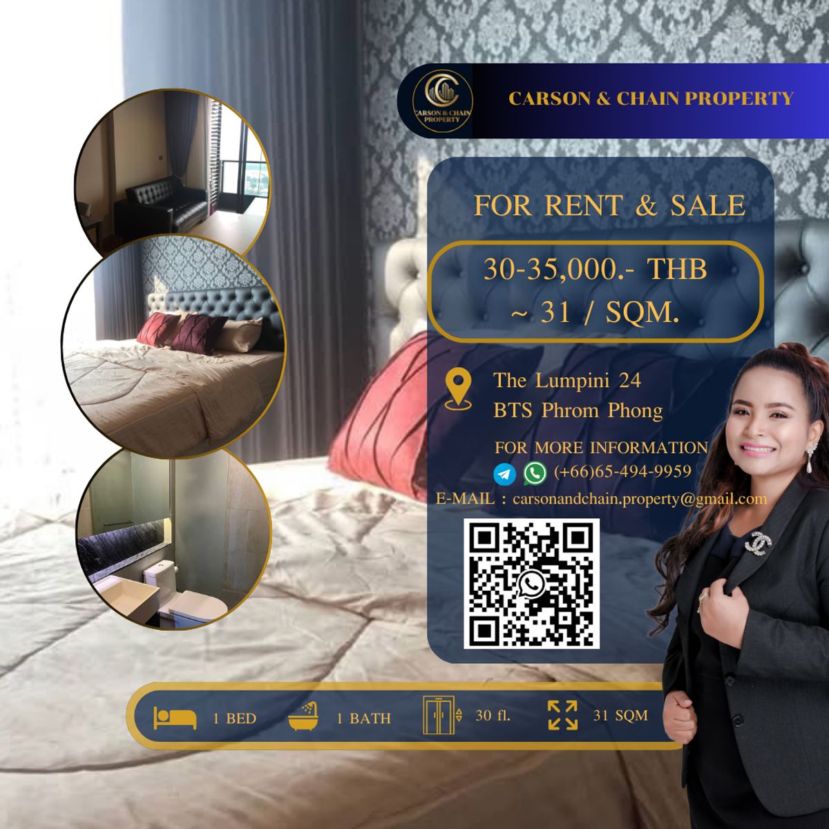 ให้เช่าคอนโดสุขุมวิท อโศก ทองหล่อ : The Lumpini 24