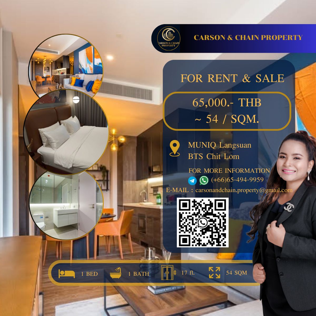 ให้เช่าคอนโดวิทยุ ชิดลม หลังสวน : MUNIQ Langsuan