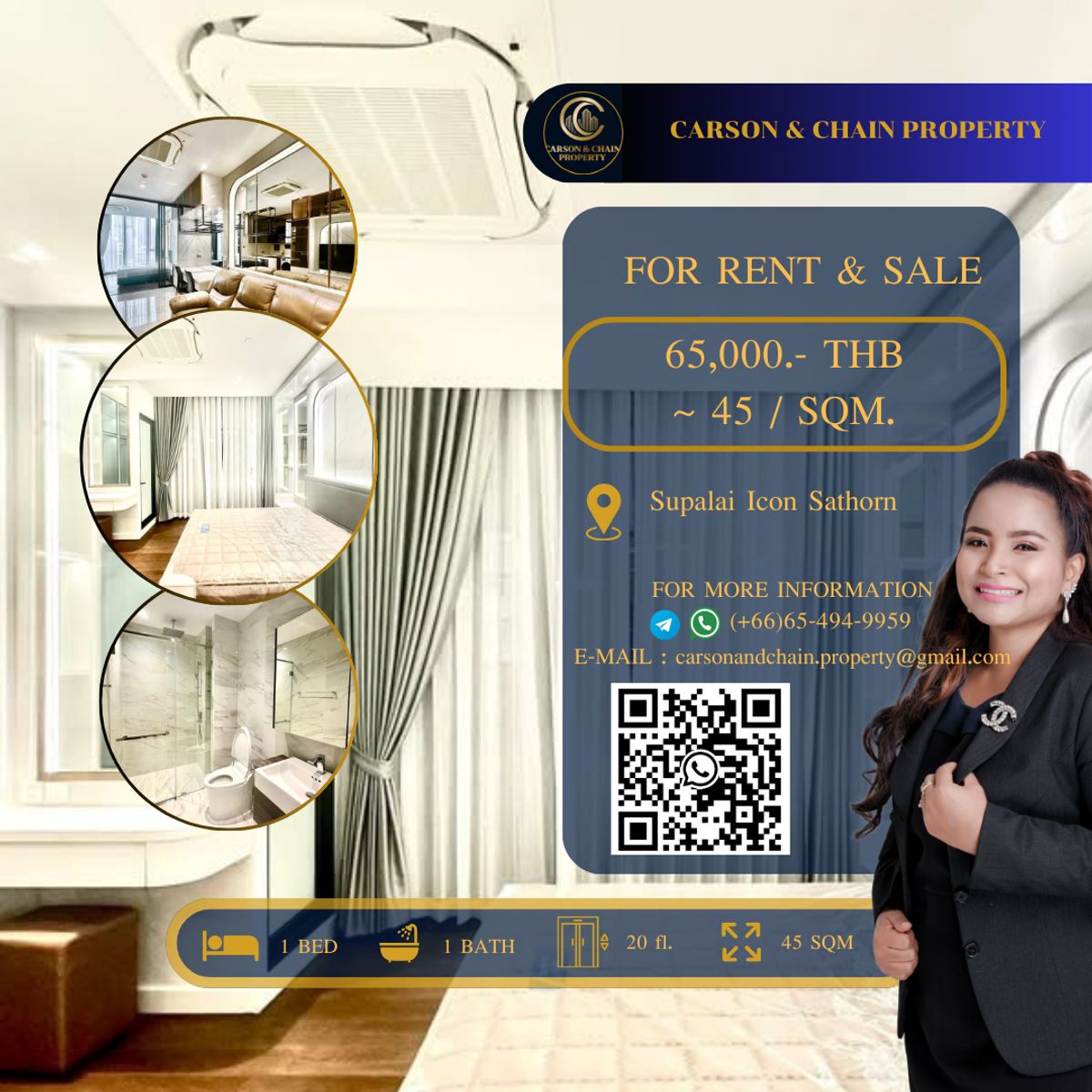 ให้เช่าคอนโดสาทร นราธิวาส : Supalai Icon Sathorn 