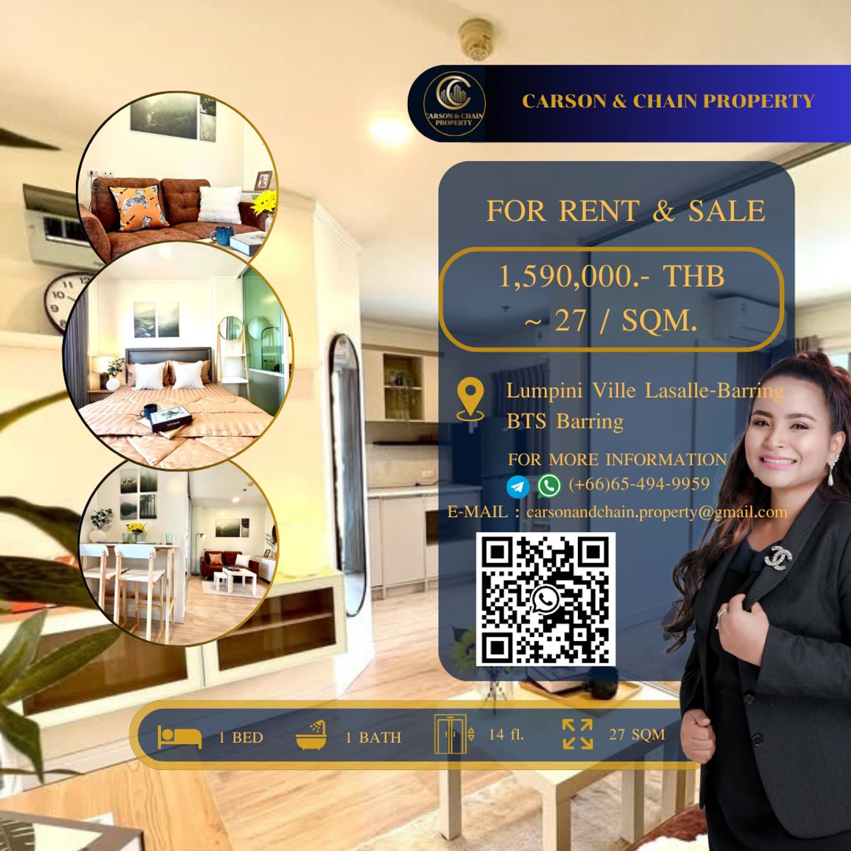 For SaleCondoBangna, Bearing, Lasalle : Lumpini Ville Lasalle-Barring