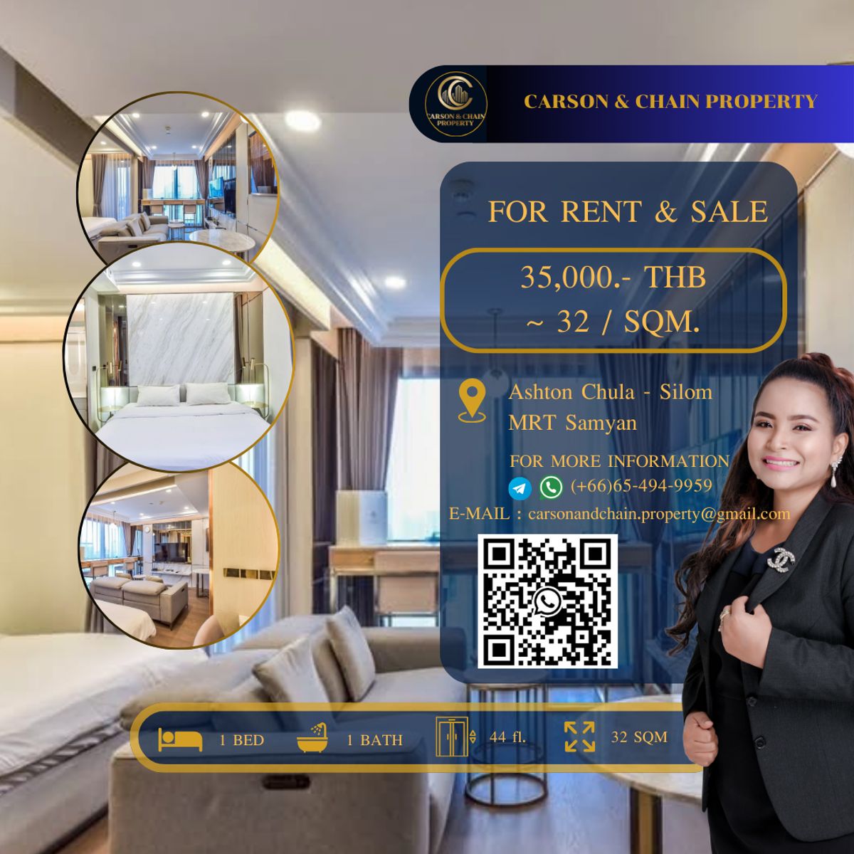 For RentCondoSiam Paragon ,Chulalongkorn,Samyan : Ashton Chula - Silom