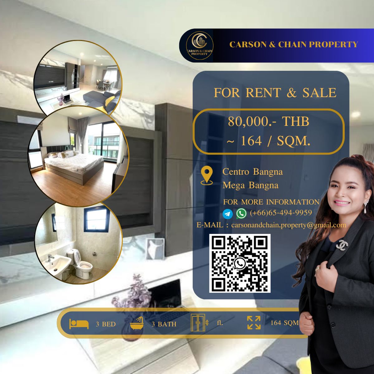 ให้เช่าบ้านบางนา แบริ่ง ลาซาล : Centro Bangna 