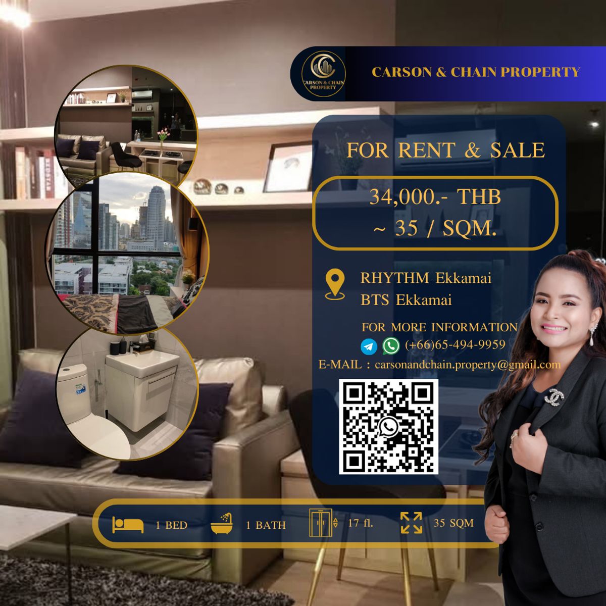 ให้เช่าคอนโดสุขุมวิท อโศก ทองหล่อ : RHYTHM Ekkamai