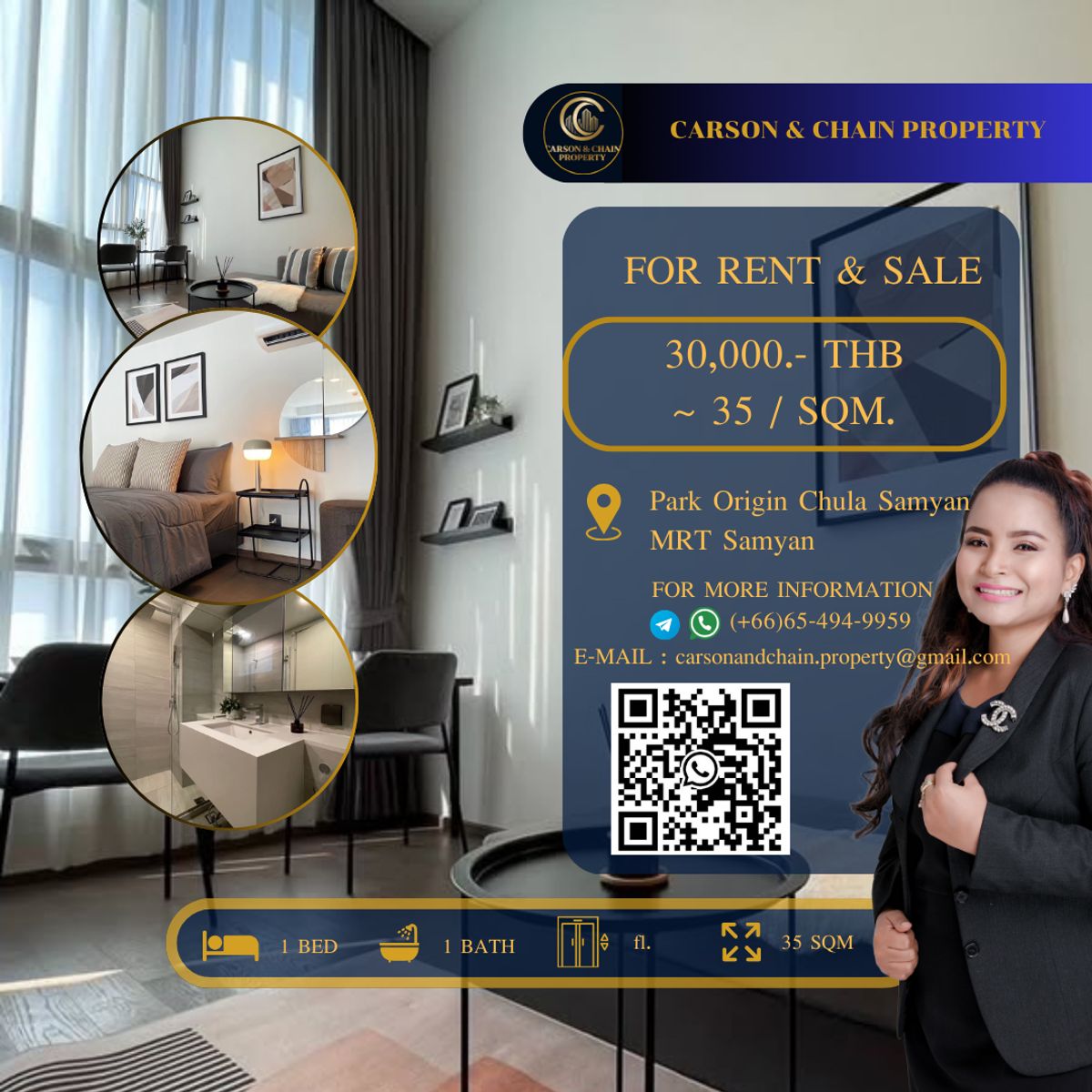 For RentCondoSiam Paragon ,Chulalongkorn,Samyan : Park Origin Chula Samyan