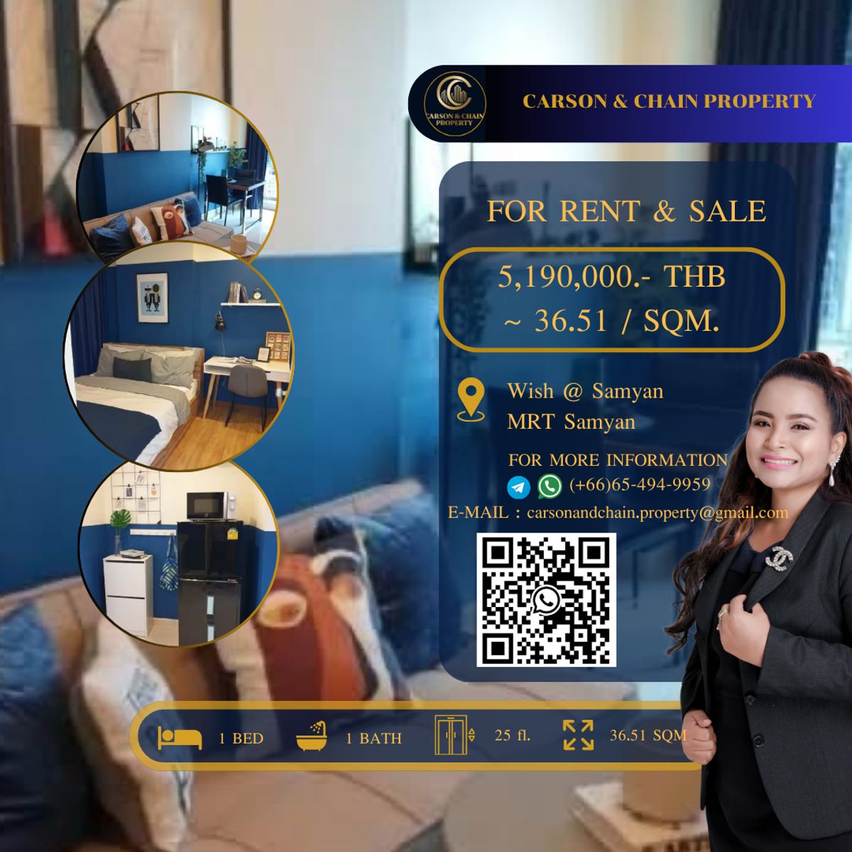 ขายคอนโดสยาม จุฬา สามย่าน : Wish @ Samyan  