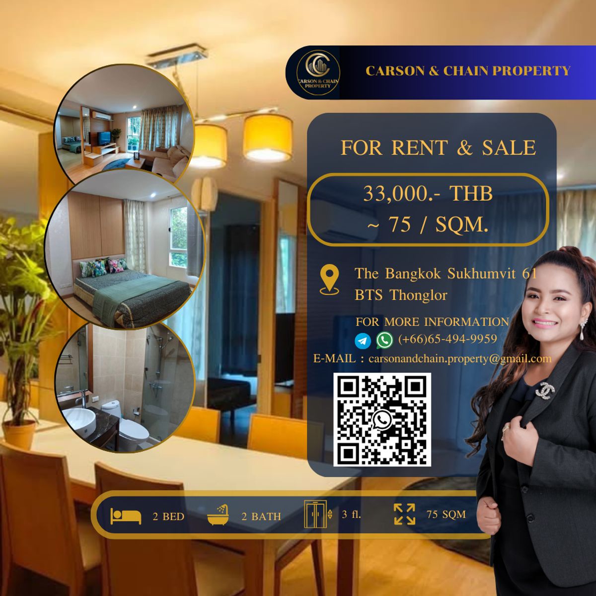 ให้เช่าคอนโดสุขุมวิท อโศก ทองหล่อ : The Bangkok Sukhumvit 61