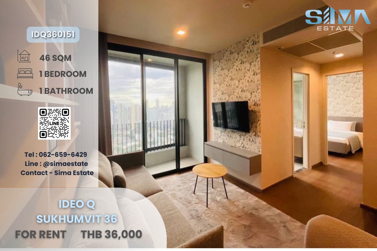 For RentCondoSukhumvit, Asoke, Thonglor : For rent ☁️ideo Q Sukhumvit 36☁️ Beautiful room, well decorated Free ready to move in ☀️