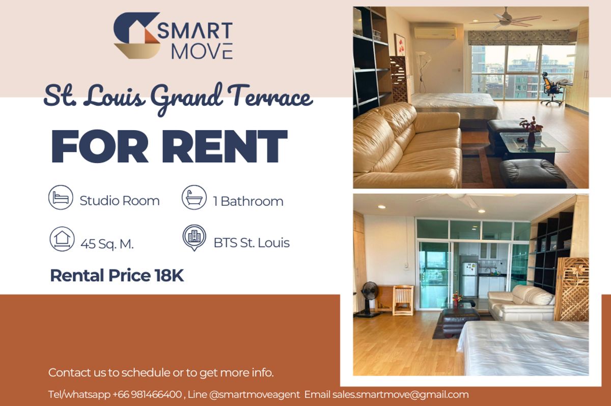 For RentCondoSathorn, Narathiwat : 🔥For Rent !! 🔥 Code C20250400076..........St. Louis Grand Terrace, Studio room, 1 bathroom, furnished, ready to move in 📣📣