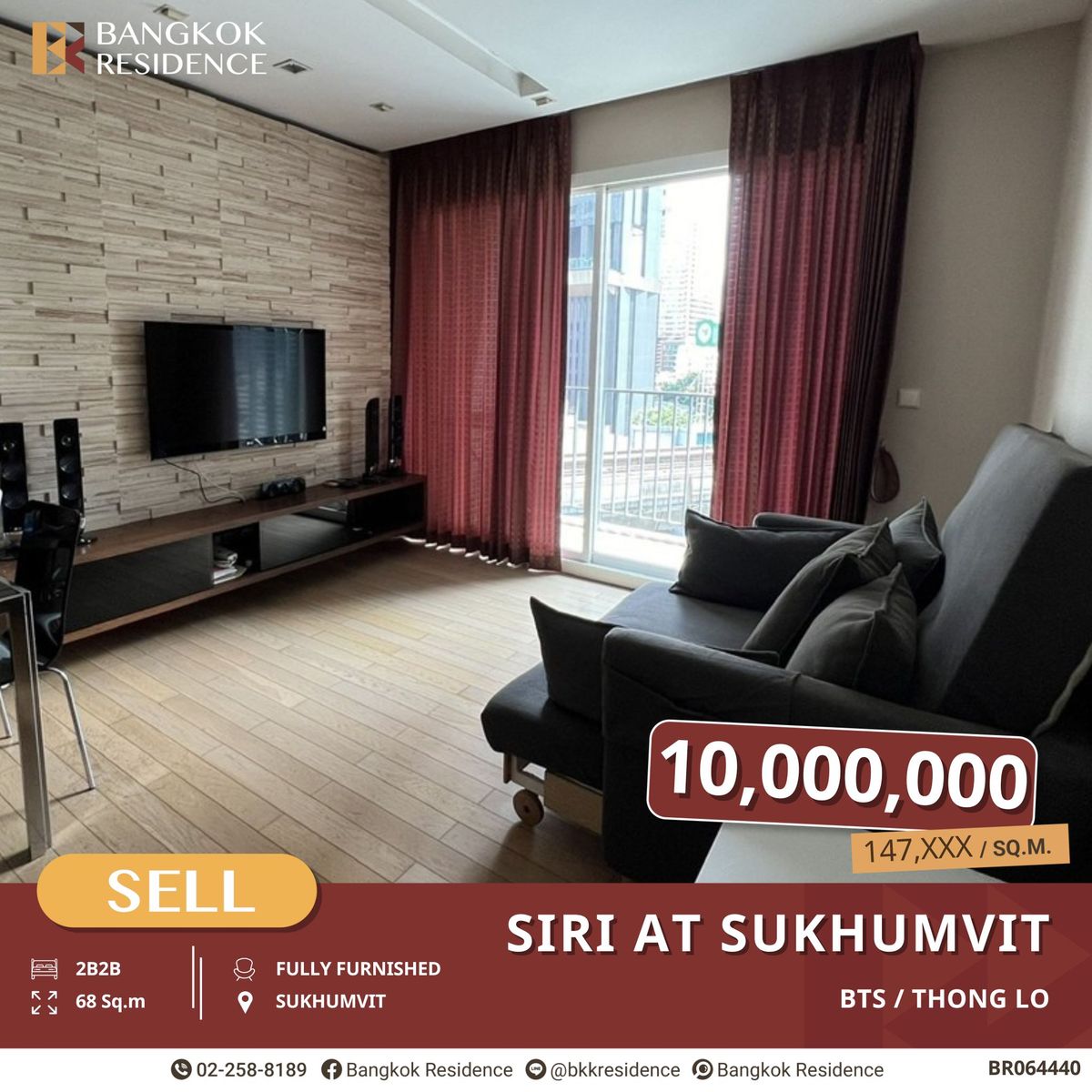 For SaleCondoSukhumvit, Asoke, Thonglor : For Sale Below Market Price!! Siri At Sukhumvit, 2 Bedrooms, Near BTS Thong Lo
