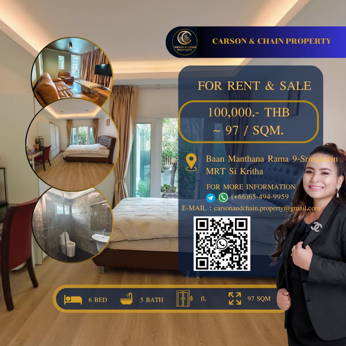 ให้เช่าบ้านสมุทรปราการ สำโรง : Baan Manthana Rama 9 – Srinakarin