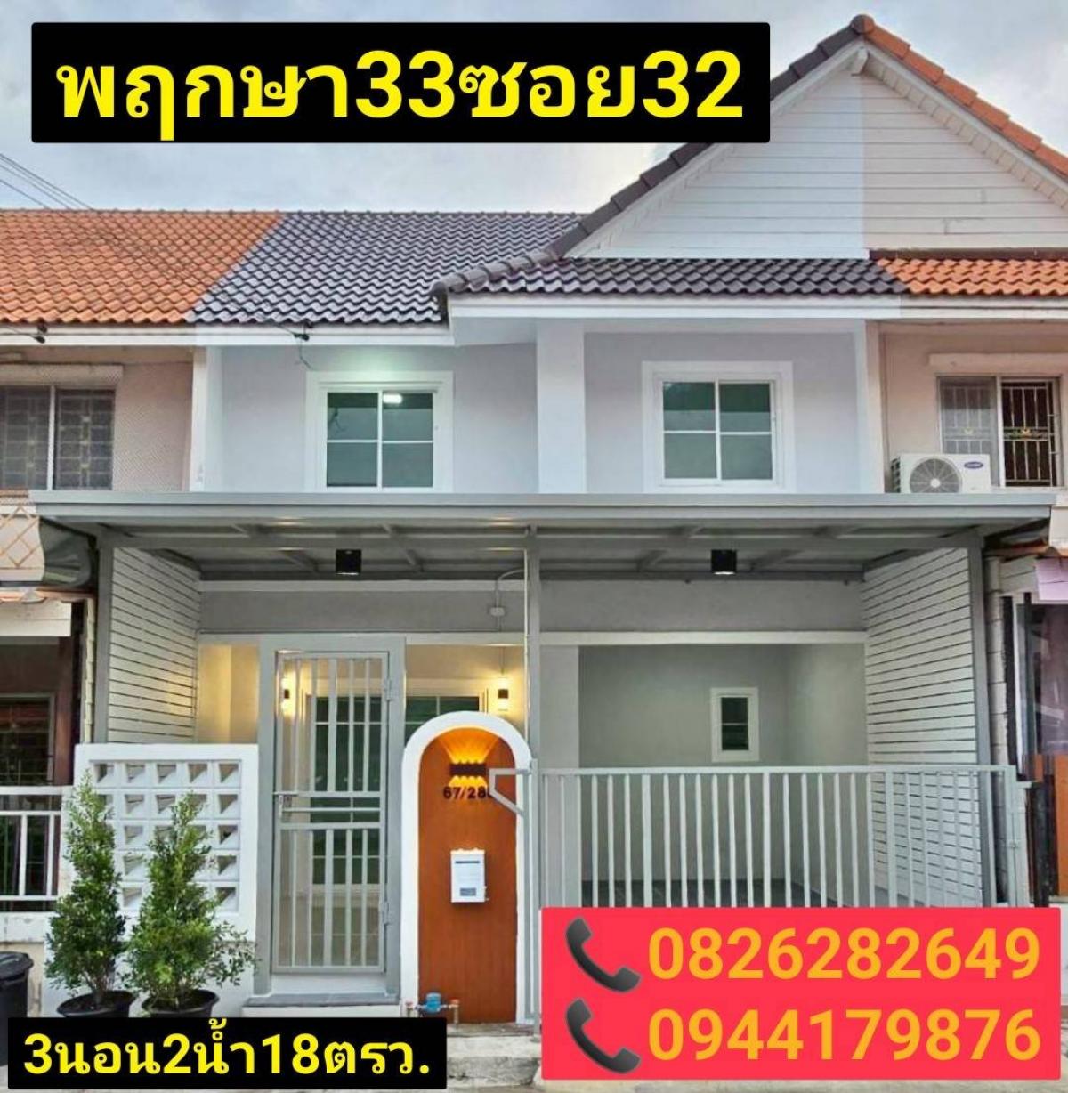 For SaleTownhomeNonthaburi, Bang Yai, Bangbuathong : Beautiful house -house sales, ready to stay Pruksa Village 33, Bang Mae Nang Subdistrict, Bang Yai District, Nonthaburi Province