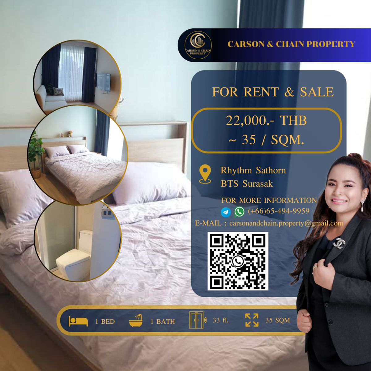 ให้เช่าคอนโดสาทร นราธิวาส : Rhythm Sathorn