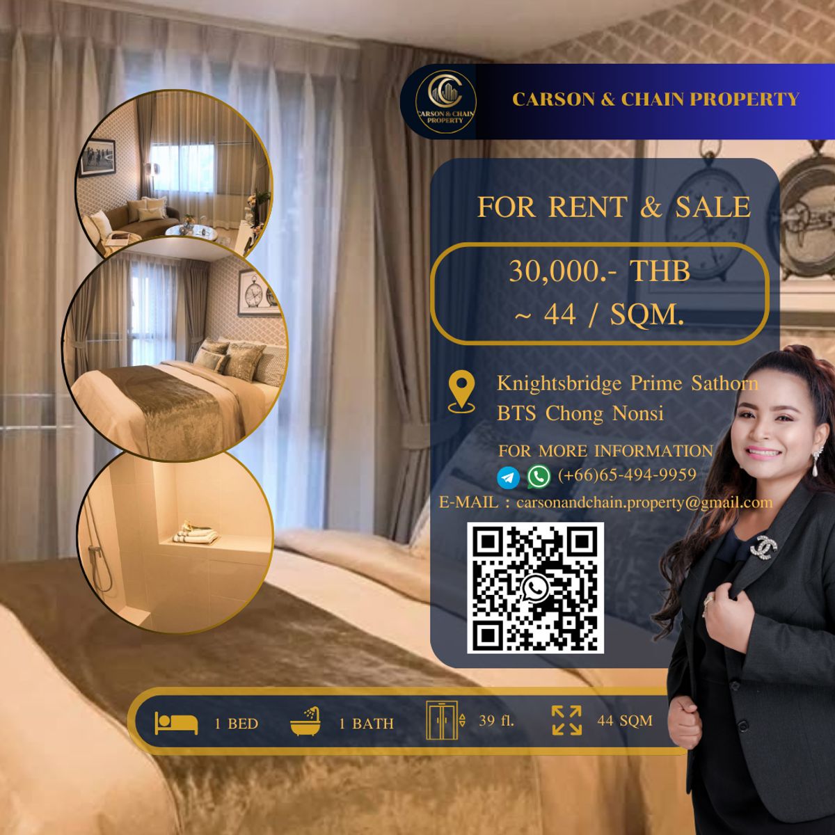 ให้เช่าคอนโดสาทร นราธิวาส : Knightsbridge Prime Sathorn